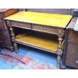 A Victorian gothic revival oak buffet, t