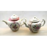 A famille rose teapot with associated cover, decorated with floral designs, 21cm wide,