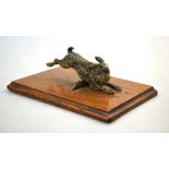 An Austrian cold painted bronze model of a leaping hare, attributed to Bergmann circa 1900,