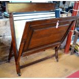 A 19th century mahogany folio browser stand, with lacquered brass fittings,