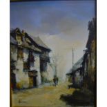 Francesco? - Figure and horse in a street, oil on canvas,