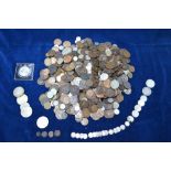 Four Roman hammered copper coins to/w various Victorian and later silver coins, copper pennies,