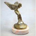 A nickel plated Rolls Royce car mascot 'The Spirit of Ecstasy' on radiator cap, 12.