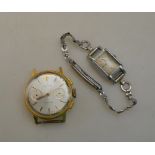 A gentleman's gilt metal Breitling Top Time wristwatch with silvered dial (f/r),