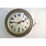 A World War II German marine clock, 'Mechanik Feintechik VEB, Glashutte', in cast aluminium case,