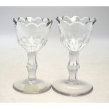 Two Georgian Irish sweetmeat glasses, possibly Waterford,