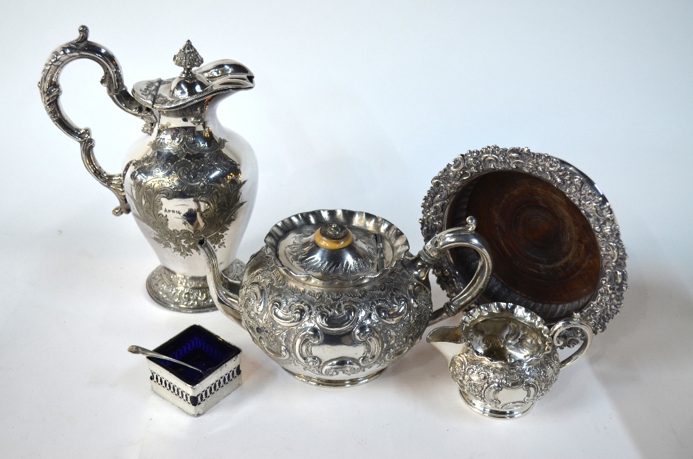 Two Old Sheffield Plate bottle coasters, two silver butter-dishes with glass liners, - Image 3 of 6