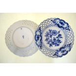 A pair of Meissen style blue and white dishes;