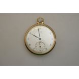 A 9ct gold Art Deco Tissot Antimagnetique slim profile pocket watch with 15 jewel movement,