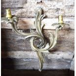 A pair of Georgian style brass three branch wall sconces to/w a pair of twin branch sconces (4)