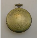 A Persian market hunter pocket watch, the enamel dial decoration with trophy of arms,