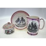 Three pieces of Sunderland lustre,