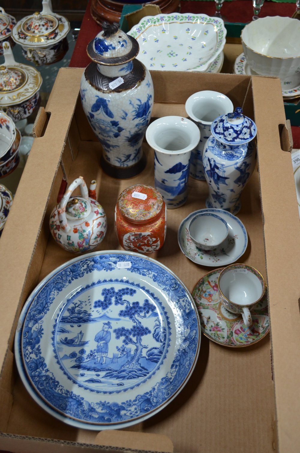 A famille rose teapot and a Kaga chaire; together with a quantity of Asian Ceramics,