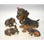 Four Royal Copenhagen Dachshund dogs - Nos.