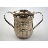 Peter & Ann Bateman: a George III silver porringer in the Queen Anne manner with twin reeded strap