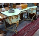 A 19th century decorative parcel gilt and painted console side table in the Venetian style of