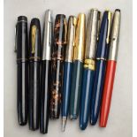 A Waterman's Ideal marbled fountain pen, a 'Parkette', New Bond 'Easy Flow',