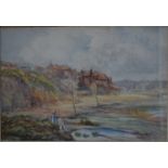 J West - Whitley Bay, watercolour, signed and dated 1912 lower left, 37 x 54.
