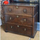 A 17th / 18th century oak box on chest,