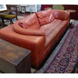 An Italian 'Nuttuzi' red leather sofa Condition Report 235 cm wide x 101 cm deep,