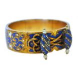 An antique French gold hollow expanding bangle formed of five hinged sections,