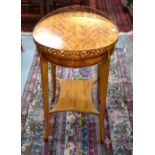 A Sheraton revival satinwood occasional table,