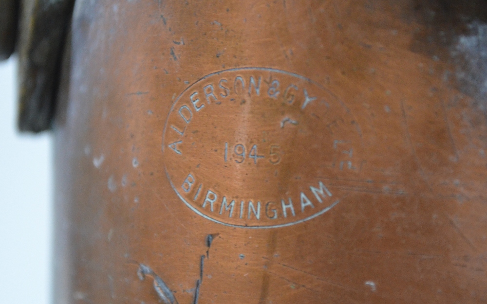 A copper marine quadrant lamp, 'Bow Starboard Patt 24', with original spirit lamp, - Image 5 of 7