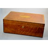 A Regency style satinwood cross-banded humidor containing a quantity of branded cigars including