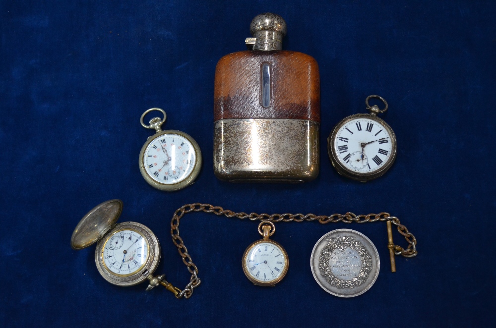 A Persian market 'Sultan' hunter pocket watch stamped for J. Dent of London, to/w a Swiss .