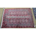 A Turkoman Yamout rug, mid red ground, 1.50 x 1.