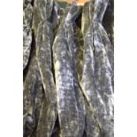 A pair of heavy crushed velvet graphite grey curtains (lined with same fabric),