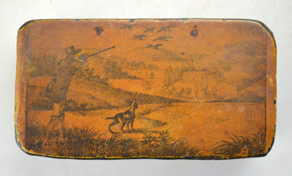 A 19th century Continental papier mache snuff box, - Image 6 of 7