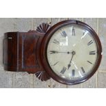 A Regency mahogany drop-dial clock with fusee movement,