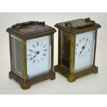 Two French brass carriage clocks of similar appearance, 14.