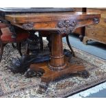 A Victorian rosewood card table,