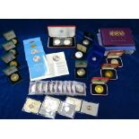 A set of ten silver Cayman Islands $25 coins in the 1980 Silver Kings Collection to/w two 1974