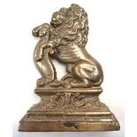 A 19th century cast iron 'Lion Rampant' doorstop,