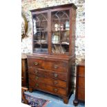 A 19th century mahogany secretaire bookcase,