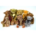 Martin, Germany, mohair teddy bear, limited edition 18/206, model 1008 to/w three Charlie Bears,