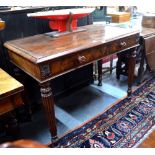 A Regency figured mahogany small serving table,