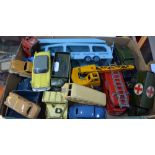 A quantity of unboxed Dinky models: Luxury Coach; Fire Truck; Austin A30 160; Studebaker 172;