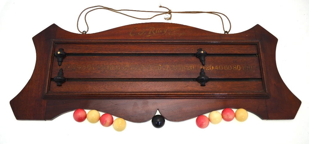 An antique mahogany cased folding bagatelle board, the interior baize lined and complete with balls, - Image 4 of 5