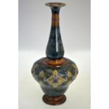 Royal Doulton stoneware vase with tall tapering baluster neck,