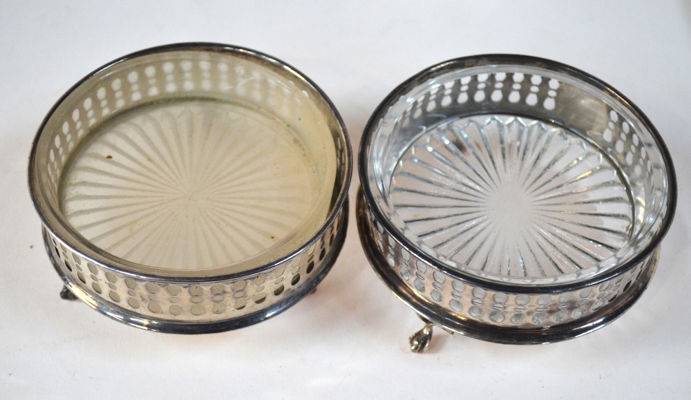 Two Old Sheffield Plate bottle coasters, two silver butter-dishes with glass liners, - Image 4 of 6