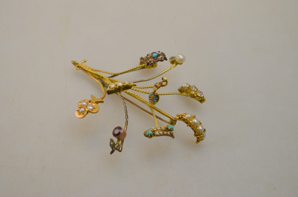 A spray brooch formed of ten various ant - Image 2 of 2