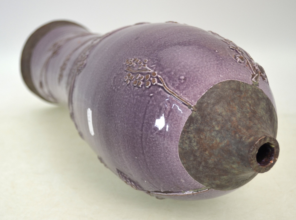 A lavender glazed stoneware baluster vas - Image 6 of 6