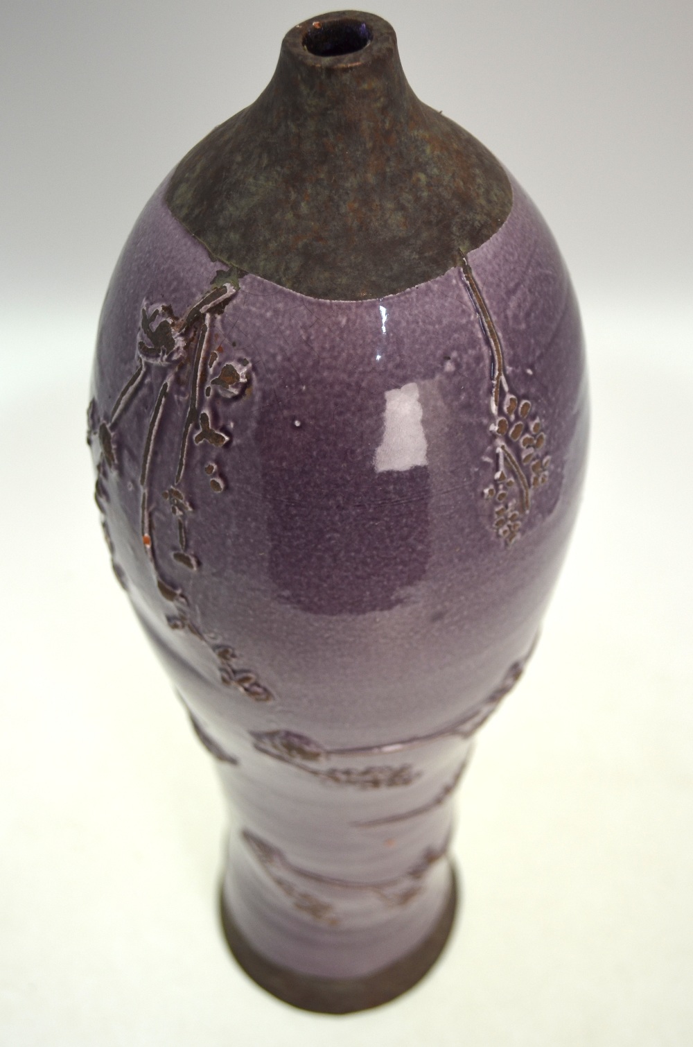 A lavender glazed stoneware baluster vas - Image 4 of 6