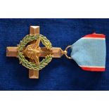 A USA airforce cross, gilt/bronzed with