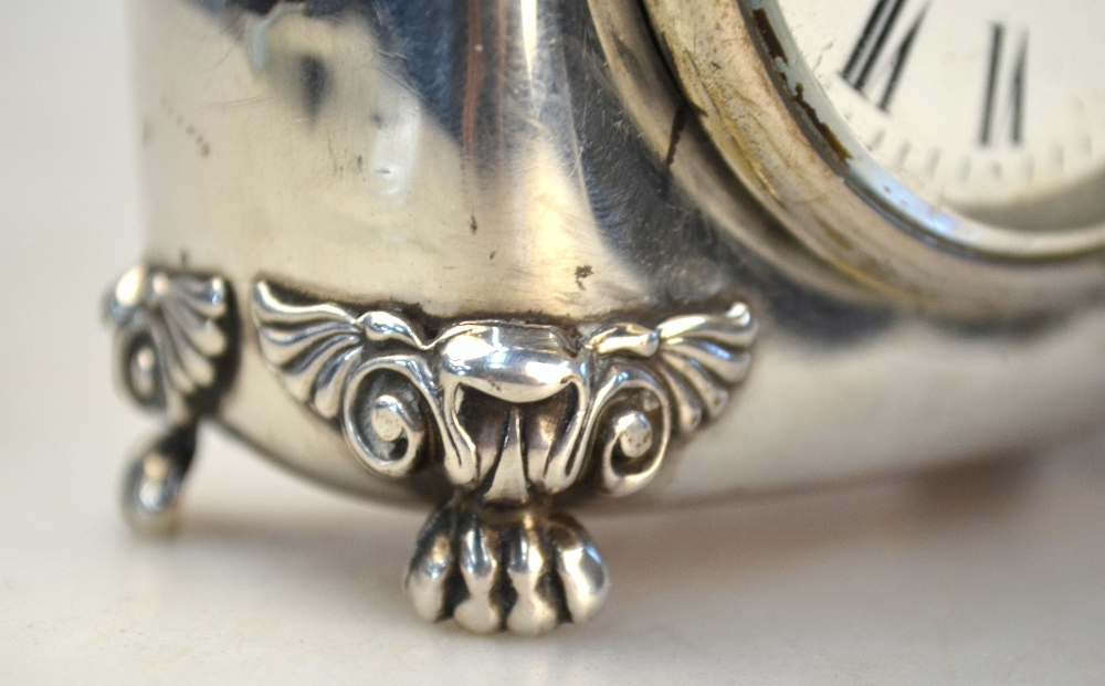 An Edwardian silver-cased boudoir clock - Image 2 of 6