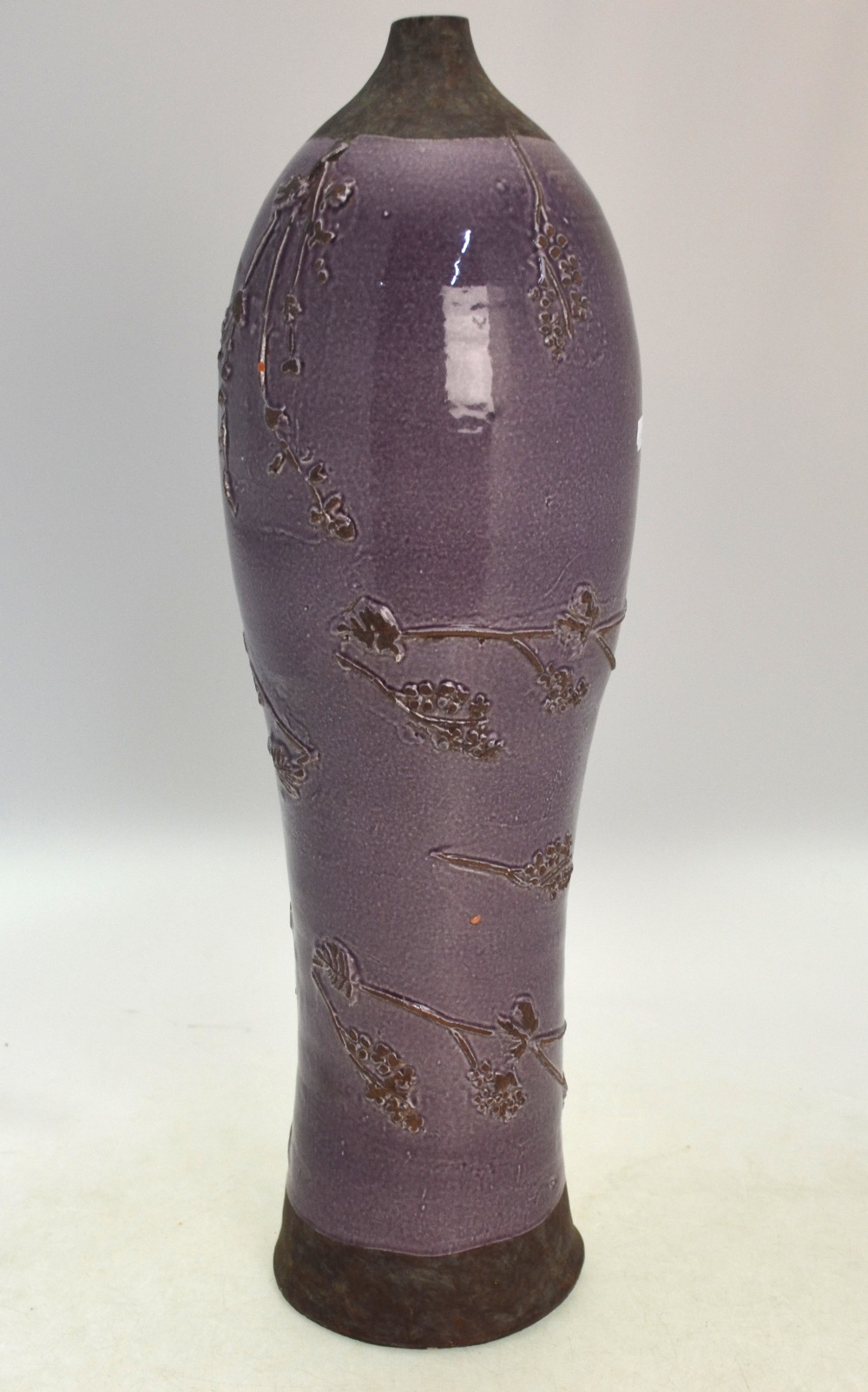 A lavender glazed stoneware baluster vas - Image 3 of 6